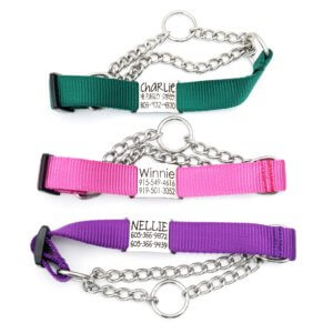 nylon martingale chain dog collar