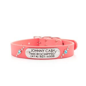 Comet Studded Waterproof Coral Collar Coral Pink