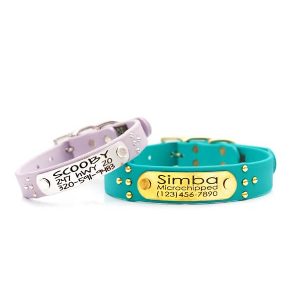 Ace Studded Waterproof Dog Collar Stack