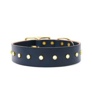 studded 1.5 wide collar coco leather collar