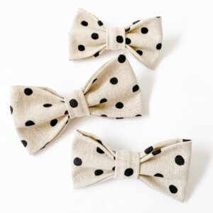 dottie bow tie canvas dog collar polka dot