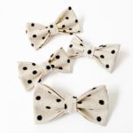 'Dottie' Polka Dot Canvas Dog Collar Bow Tie