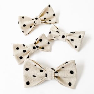 Polka Dot Bow Tie dog collar canvas