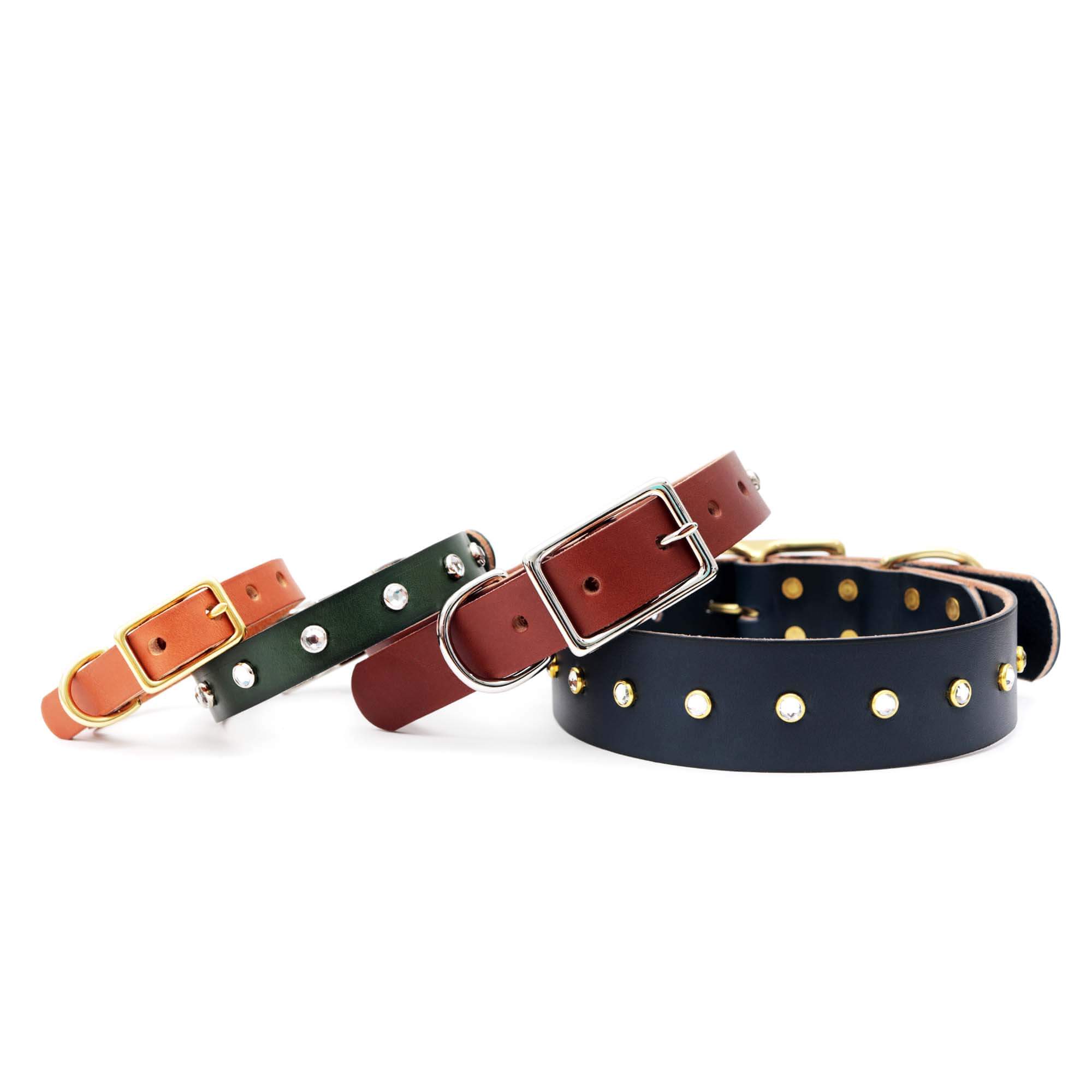 thumbnail image 2 of Faux Croc Leather Dog Collar With Crystal Bone – High Quality Pet Accessory (Mirage) 2 of 2