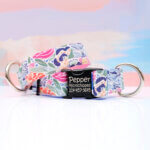 1.5 Inch Wide Personalized 'Lana' Floral Dog Collar for Large Dogs + Greyhounds