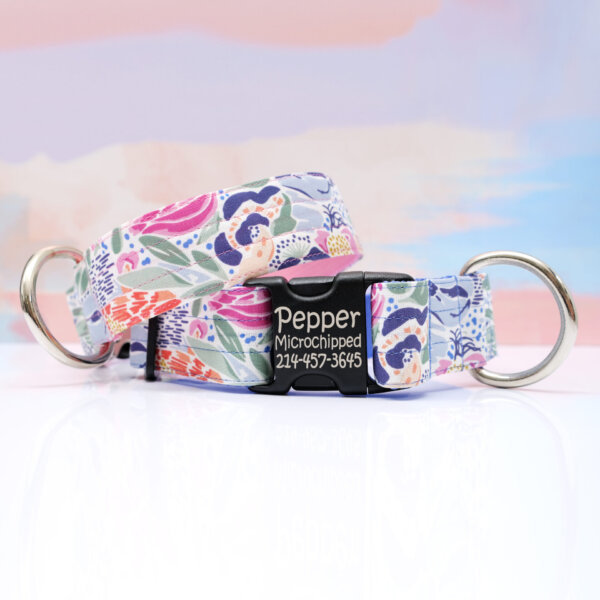 lana big dog collar wide personalized collar canvas floral
