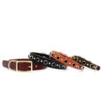 Black Studded Leather Dog Collar Belt Buckle - Johnny
