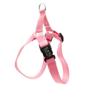 pink nylon dog harness