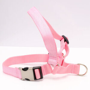 easy on pink herringbone harness