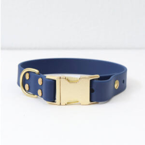 navy waterproof side release dog collar