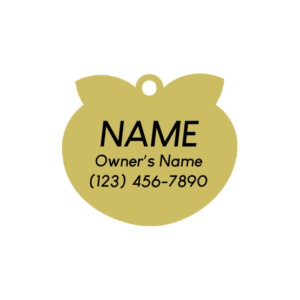 Engraving back image peach id tag