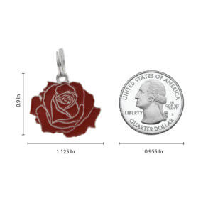 red rose dog id tag size
