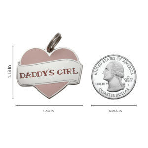 daddy's girl dog id tag size