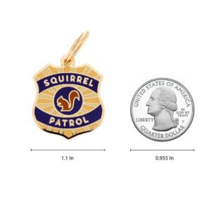 squirrel patrol two tails dog id tag