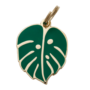 monstera leaf dog id tag main image