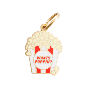 What's Poppin Popcorn Dog ID Tag