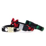Buffalo Plaid Flannel Fi Compatible Dog Collar with Optional Bow Tie