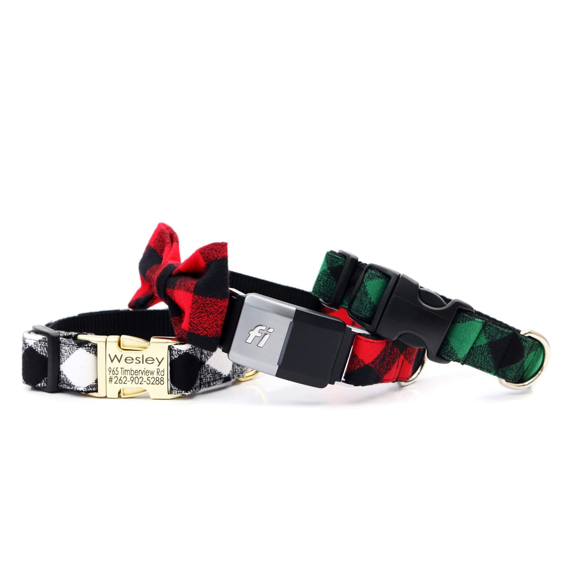 Designer Furberry Tartan Plaid Bow Tie Dog Collar