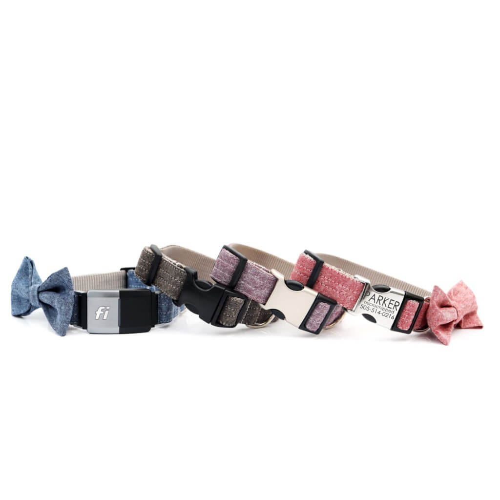 fi compatible linen dog collar