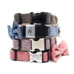 Linen Fi Compatible Dog Collar with Optional Personalized Buckle