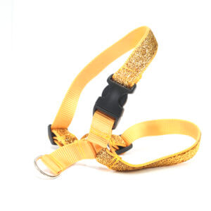 yellow glitter dog harness mermaid gold
