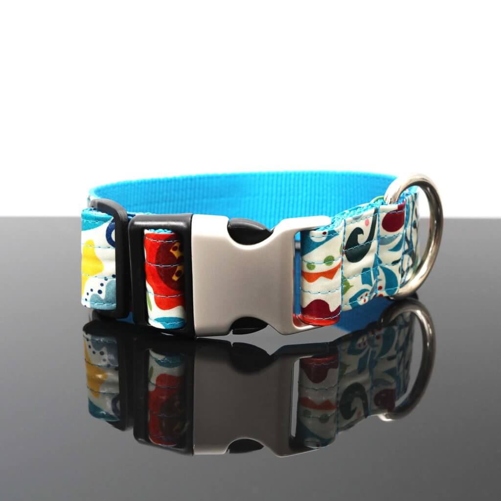 1.5_ laminated cotton frida quick release collar big dog collar peacock