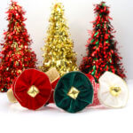 Dog Collar Flower - Jingle all the Way Holiday Gold Velvet