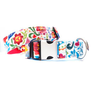 frida mexican wide dog collar laminated cotton large dog