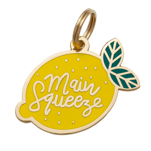 lemon main squeeze dog id tag