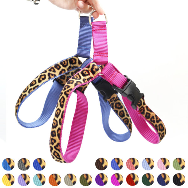 velvet leopard dog harness animal print colors