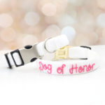 "Dog of Honor" Embroidered Wedding Dog Collar *36 Velvet Colors