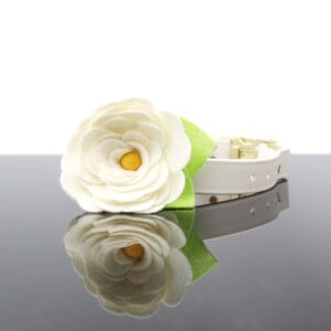 white magnolia felt flower mirror wedding