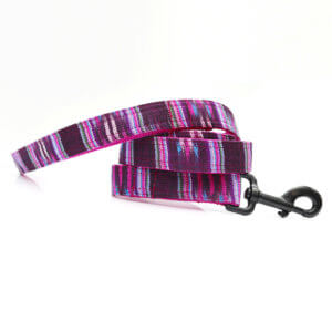 concha purple Guatemalan fabric dog collar