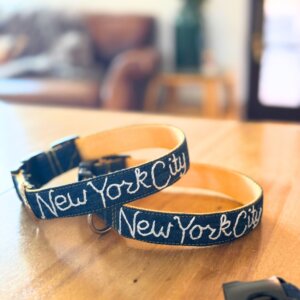 Denim hand embroidered New York City Collars - Dog & Co