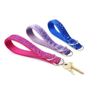 mermaid glitter wristlet key chains magenta lilac royal