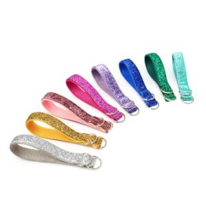 mermaid glitter wristlet key chains fob all colors