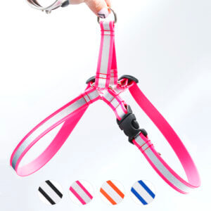 pink reflective harness biothane