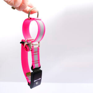 fi reflective martingale dog collar pink