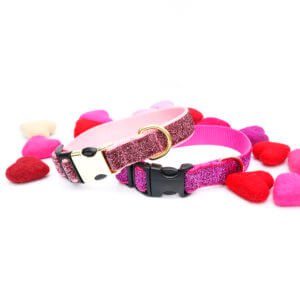 glitter dog collars valentines