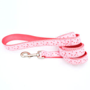 Pink Polka Dot and Lace Dog Dress Set - with Leash, Medium