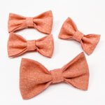 Rose Gold Linen Dog Collar Bow Tie