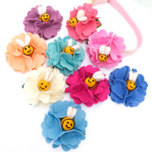 dog collar flowers bee mine