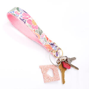 lana canvas key fob key ring floral