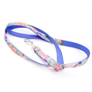 lana dog leash pink blue floral