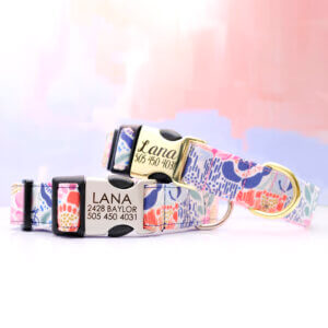 lana floral dog collar engraved