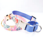 'Lana' Pastel Floral Canvas - Personalized Martingale Dog Collar