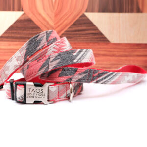 taos boho dog collar leash personalized