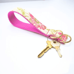 Audrey key fob voile floral key chain