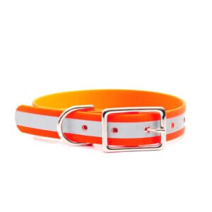 neon orange matte reflective belt buckle biothane