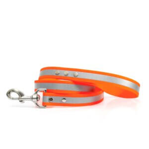 Matte Reflective Waterproof Leash - Orange